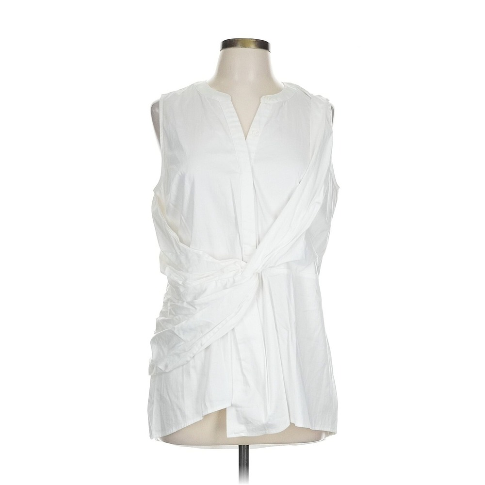 Michael Kors Sleeveless Tie Front Blouse Womens 12 NWT Chic Luxe